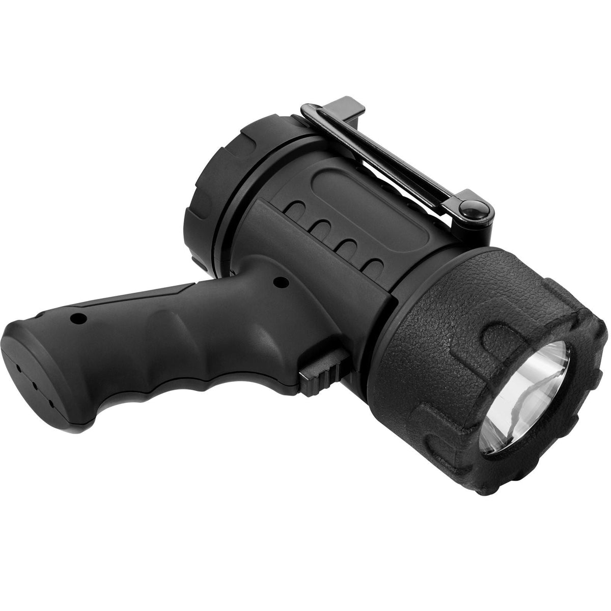 Rechargeable Spotlight Flashlight, 200,000 Lumens, IP67 Waterproof Handheld LED Spot Light, Super Bright Portable Searchlight with 4 Modes Detachable Lens USB Port, for Hunting Boating Camping
