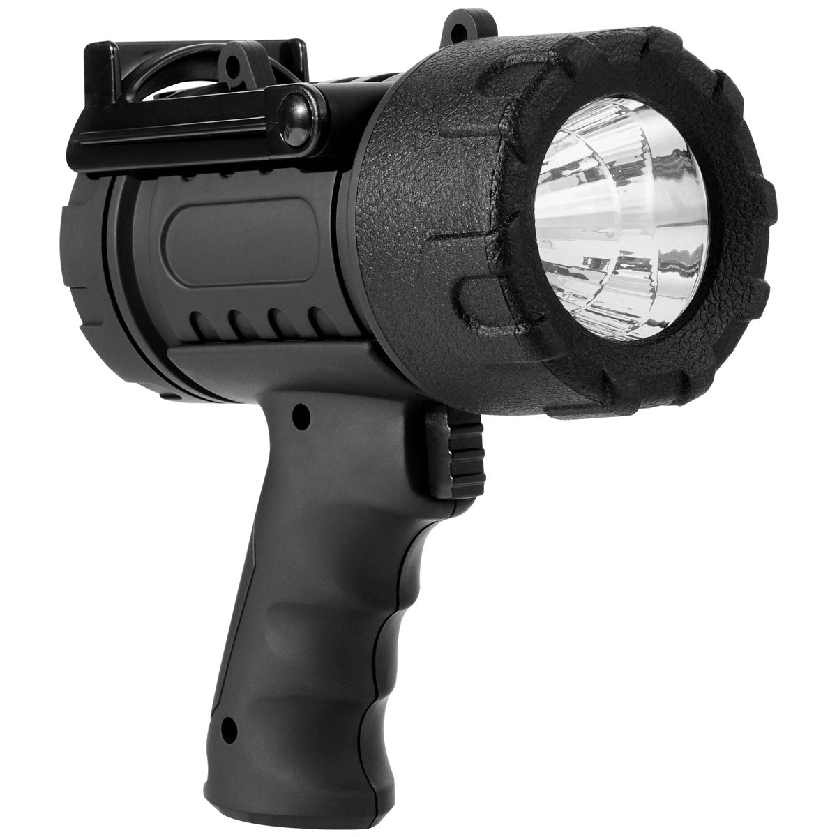Rechargeable Spotlight Flashlight, 200,000 Lumens, IP67 Waterproof Handheld LED Spot Light, Super Bright Portable Searchlight with 4 Modes Detachable Lens USB Port, for Hunting Boating Camping