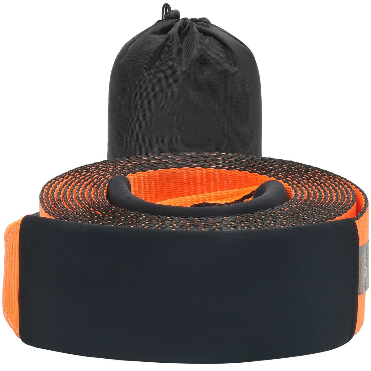 Recovery Tow Strap 4" x 30', 46,500 lbs Break Strength, Triple Reinforced Loop Straps, Tree Saver, Off Road Towing and Recovery, Extreme Weather Resistance, Protective Sleeves & Storage Bag