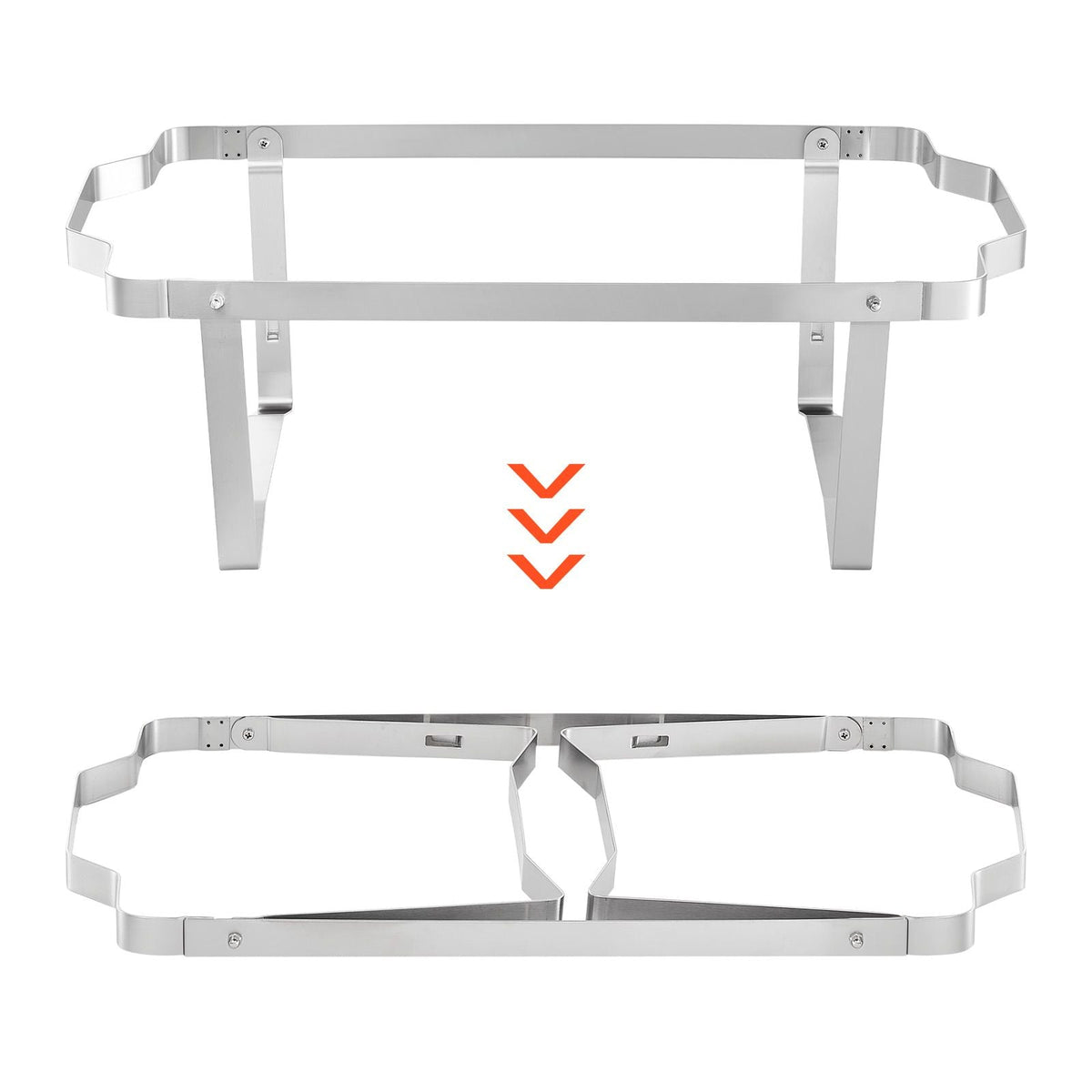 Rectangle Chafing Dish, 9 Qt 4 Pack Stainless Steel Chafing Dish, Food Warmer Chafer Complete Set with Hollow Handle, 2 Food Tongs, Lid, Fuel Holder, Chafer Dishes for Banquet Party Wedding