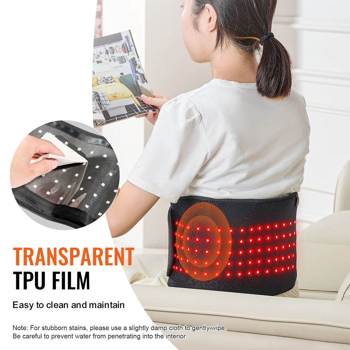 Red Light Therapy Belt for Waist Shoulder, 660nm & 850nm Red Light Therapy Wrap Device with Timer, 80 LED, 3-Level Vibration & 10Hz Pulse, Cordless Light Therapy Pad for Pain Relief, Skin Health