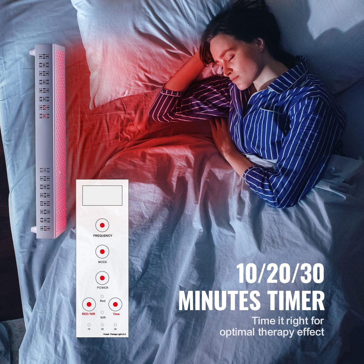 Red Light Therapy for Whole Body, 300 Dual-Chip LEDS, 10Hz/40Hz Pulse, 3 Timing Setting, Red 660nm & Near Infrared 850nm Light Therapy Panel for Pain Relief, Wound Healing, Skin Health, 300W
