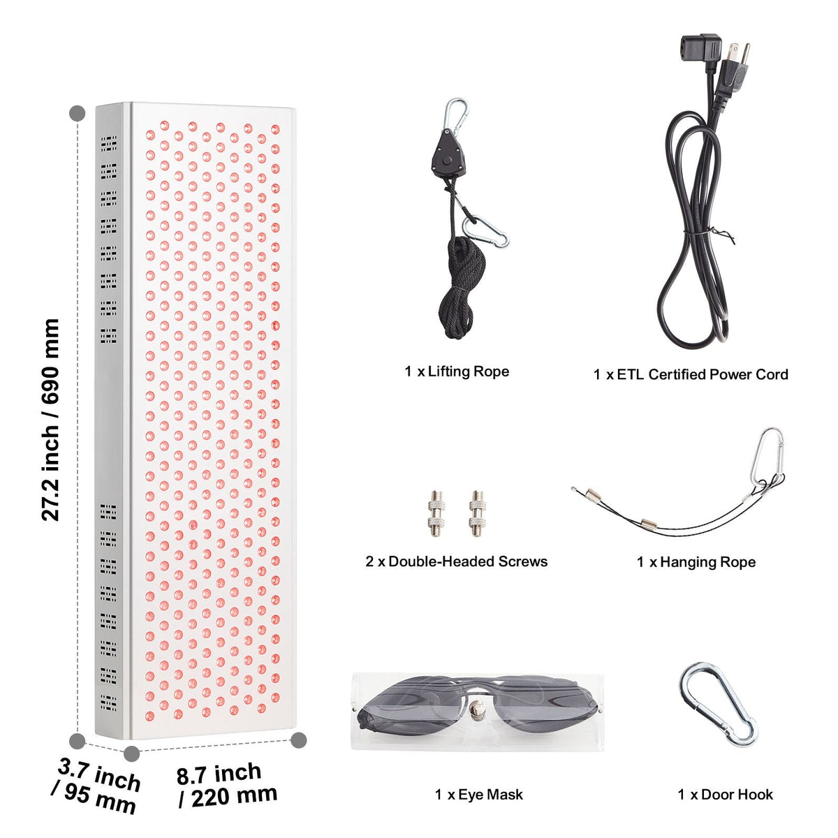 Red Light Therapy for Whole Body, 300 Dual-Chip LEDS, 10Hz/40Hz Pulse, 3 Timing Setting, Red 660nm & Near Infrared 850nm Light Therapy Panel for Pain Relief, Wound Healing, Skin Health, 300W