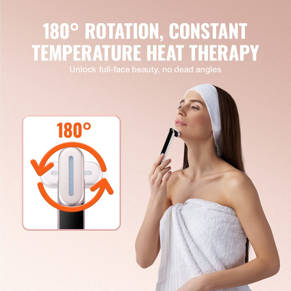 Red Light Therapy Wand for Face and Neck, 3-in-1 LED Facial Wand Red Light Therapy Device with Heating Therapy| Vibrating Facial Massage, Portable LED Beauty Wand