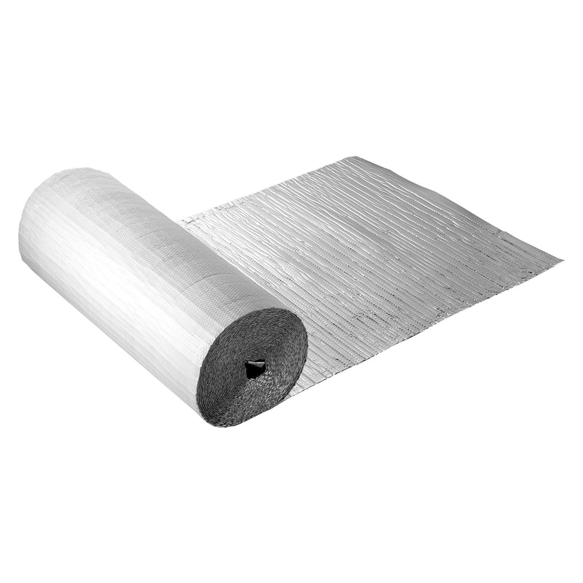 Reflective Insulation Roll, Double-Layer Air Bubble Radiant Barrier, 6mm 48 in x 100 ft, Aluminum Foil White PE Film Heat Reflective Shield, Thermal Insulation Roll for Garage Window RV Roofs