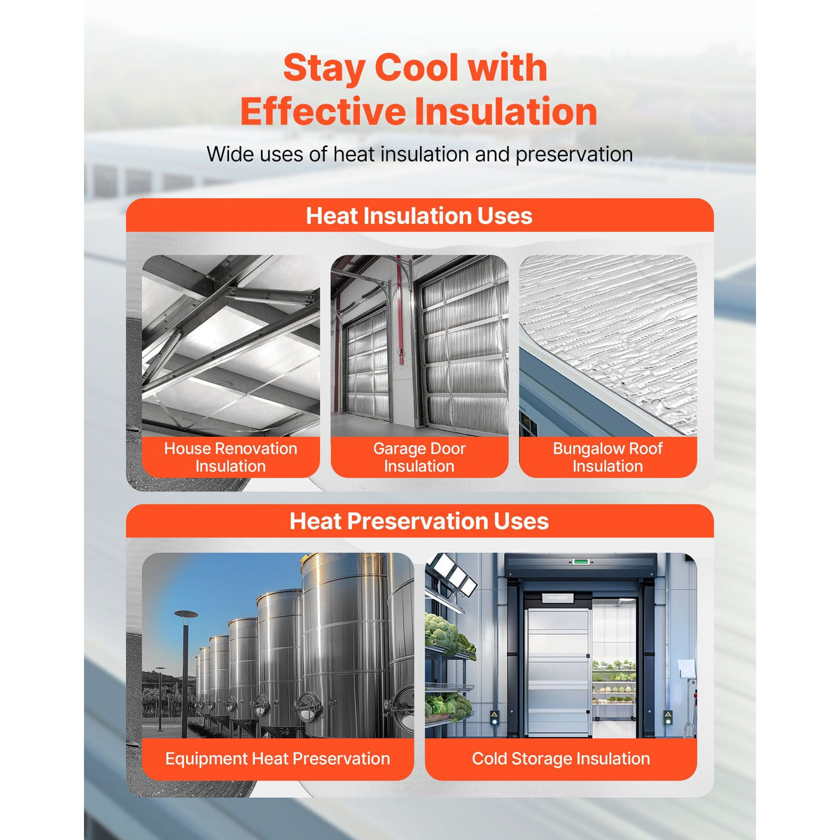 Reflective Insulation Roll, Double-Layer Air Bubble Radiant Barrier, 6mm 48 in x 100 ft, Aluminum Foil White PE Film Heat Reflective Shield, Thermal Insulation Roll for Garage Window RV Roofs