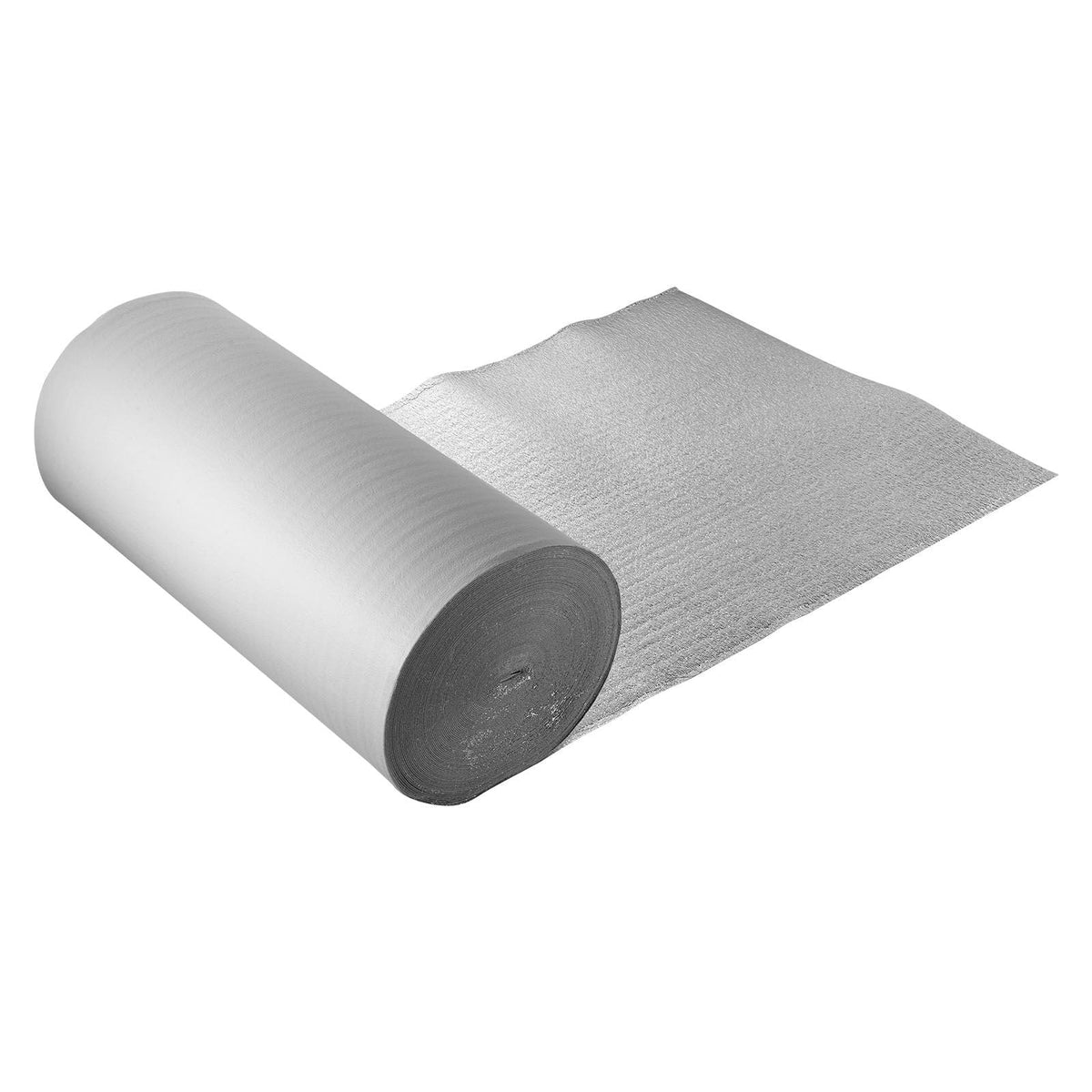 Reflective Insulation Roll, EPE Foam Core Radiant Barrier, 3mm 48 in x 250 ft, Aluminum Foil White PE Film Heat Reflective Shield, Thermal Insulation Roll for Garage Door Window RV Roofs