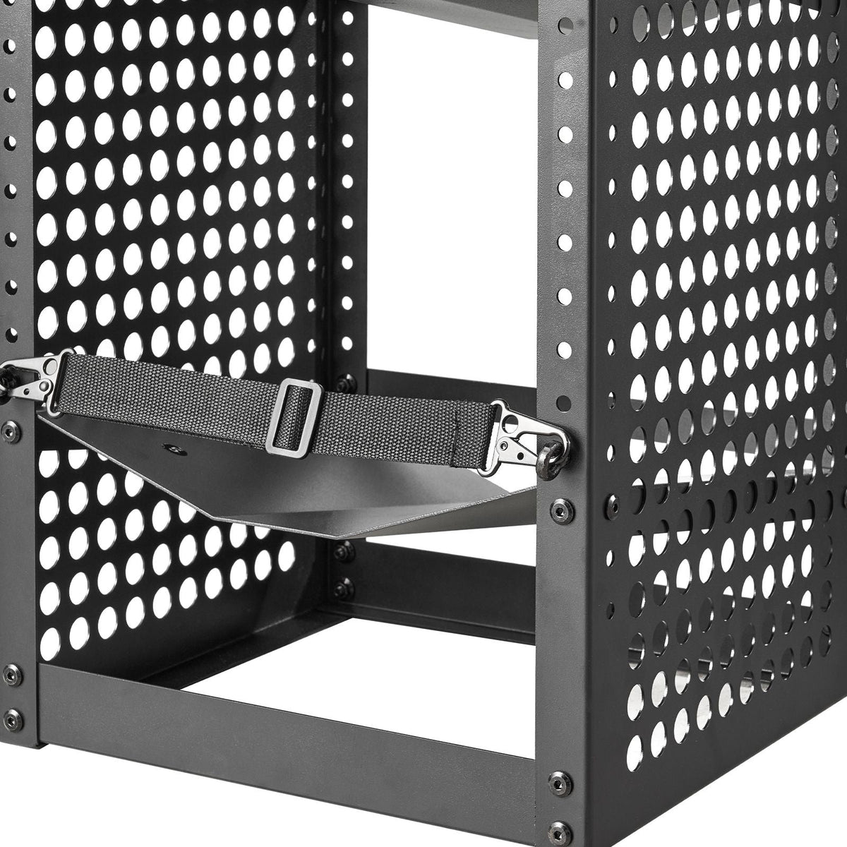 Refrigerant Tank Rack, 14.8 x 13 x 52 inches, 4 Tiers for 4 Cylinder, with Top Storage Shelf, Black Powder-Coated Carbon Steel, Cylinder Tank Rack for Cargo Van, Storing Oxygen, and Nitrogen