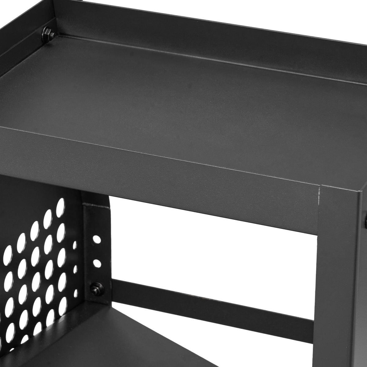 Refrigerant Tank Rack, 14.8 x 13 x 52 inches, 4 Tiers for 4 Cylinder, with Top Storage Shelf, Black Powder-Coated Carbon Steel, Cylinder Tank Rack for Cargo Van, Storing Oxygen, and Nitrogen
