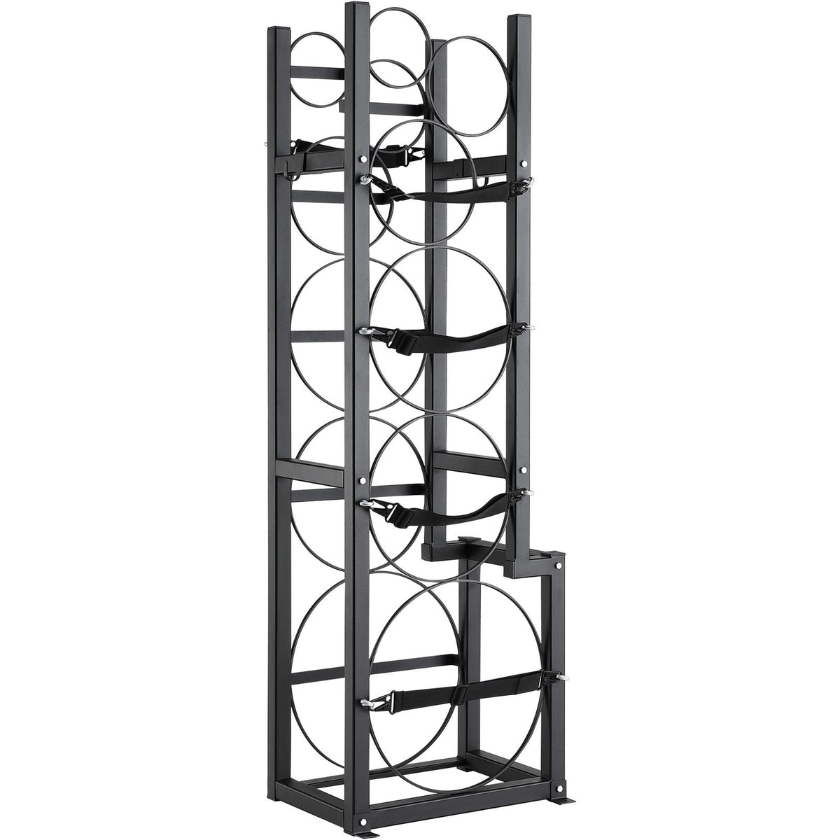 Refrigerant Tank Rack, with 1 x 50lb, 2 x 30lb and Other 3 Small Bottle Tanks, Cylinder Tank Rack 15.55x12.99x49.8 in, Refrigerant Cylinder Rack and Holders for Freon, Gases, Oxygen, Nitrogen