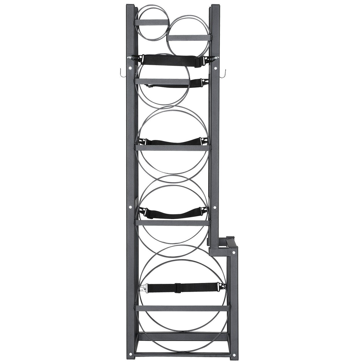 Refrigerant Tank Rack, with 1 x 50lb, 2 x 30lb and Other 3 Small Bottle Tanks, Cylinder Tank Rack 15.55x12.99x49.8 in, Refrigerant Cylinder Rack and Holders for Freon, Gases, Oxygen, Nitrogen