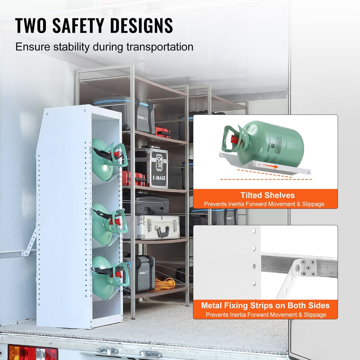 Refrigerant Tank Rack, with 3 x 30-50lb Bottle Tanks, Cylinder Tank Rack 14.64x13.97x46.06 in, Refrigerant Cylinder Rack Gas Cylinder Racks and Holders for Freon, Gases, Oxygen, Nitrogen