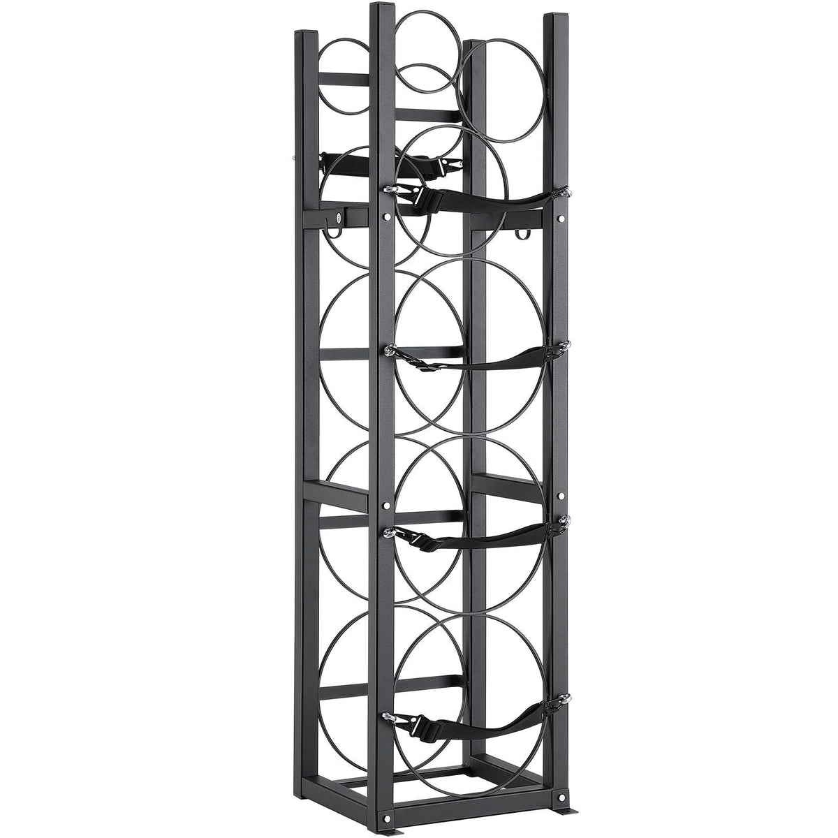 Refrigerant Tank Rack, with 3 x 30lbs and Other 3 Small Bottle Tanks, Cylinder Tank Rack 12.79x12.99x47.12 in, Refrigerant Cylinder Rack and Holders for Freon, Gases, Oxygen, Nitrogen