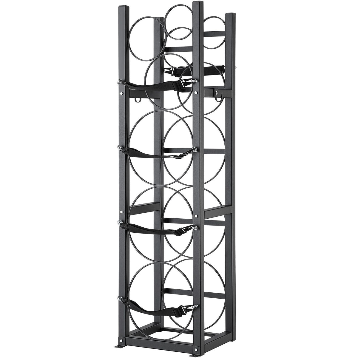 Refrigerant Tank Rack, with 3 x 30lbs and Other 3 Small Bottle Tanks, Cylinder Tank Rack 12.79x12.99x47.12 in, Refrigerant Cylinder Rack and Holders for Freon, Gases, Oxygen, Nitrogen