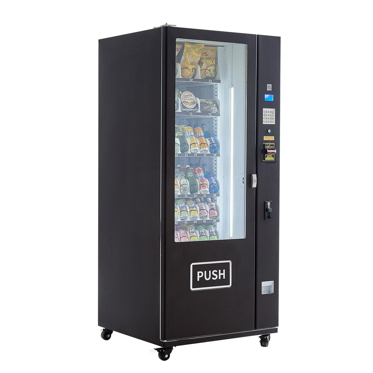 Refrigerated Combo Vending Machine, 36 Slots Commercial Snack Soda Drink Vending Machine with ICT Bill/Coin Acceptor, 6-layer Large Capacity for Business, Shopping Mall, Office, School