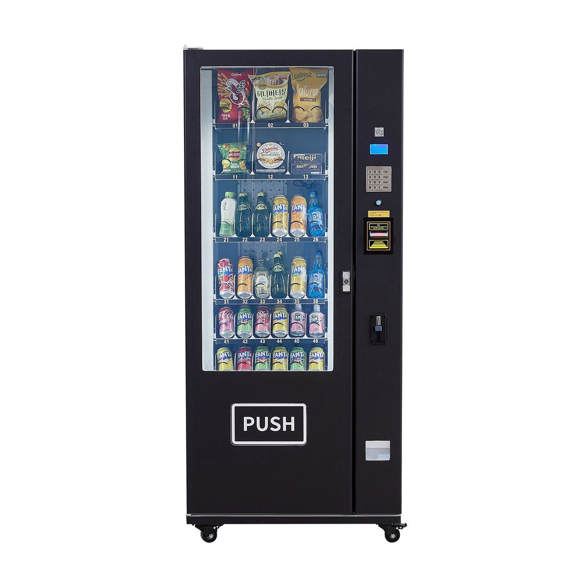 Refrigerated Combo Vending Machine, 36 Slots Commercial Snack Soda Drink Vending Machine with ICT Bill/Coin Acceptor, 6-layer Large Capacity for Business, Shopping Mall, Office, School