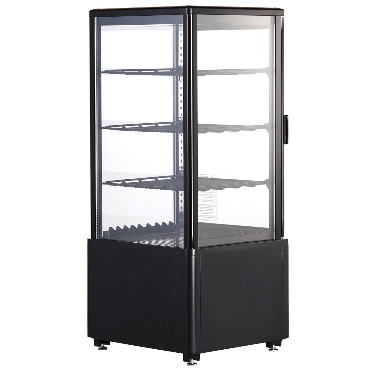 Refrigerated Display Case, 3 Cu.Ft./85L Countertop Pastry Display Case, 3-Tier Commercial Display Refrigerator with LED Lighting, TURBO Cooling, Frost-Free Air-Cooling, Locked Door for Bakery