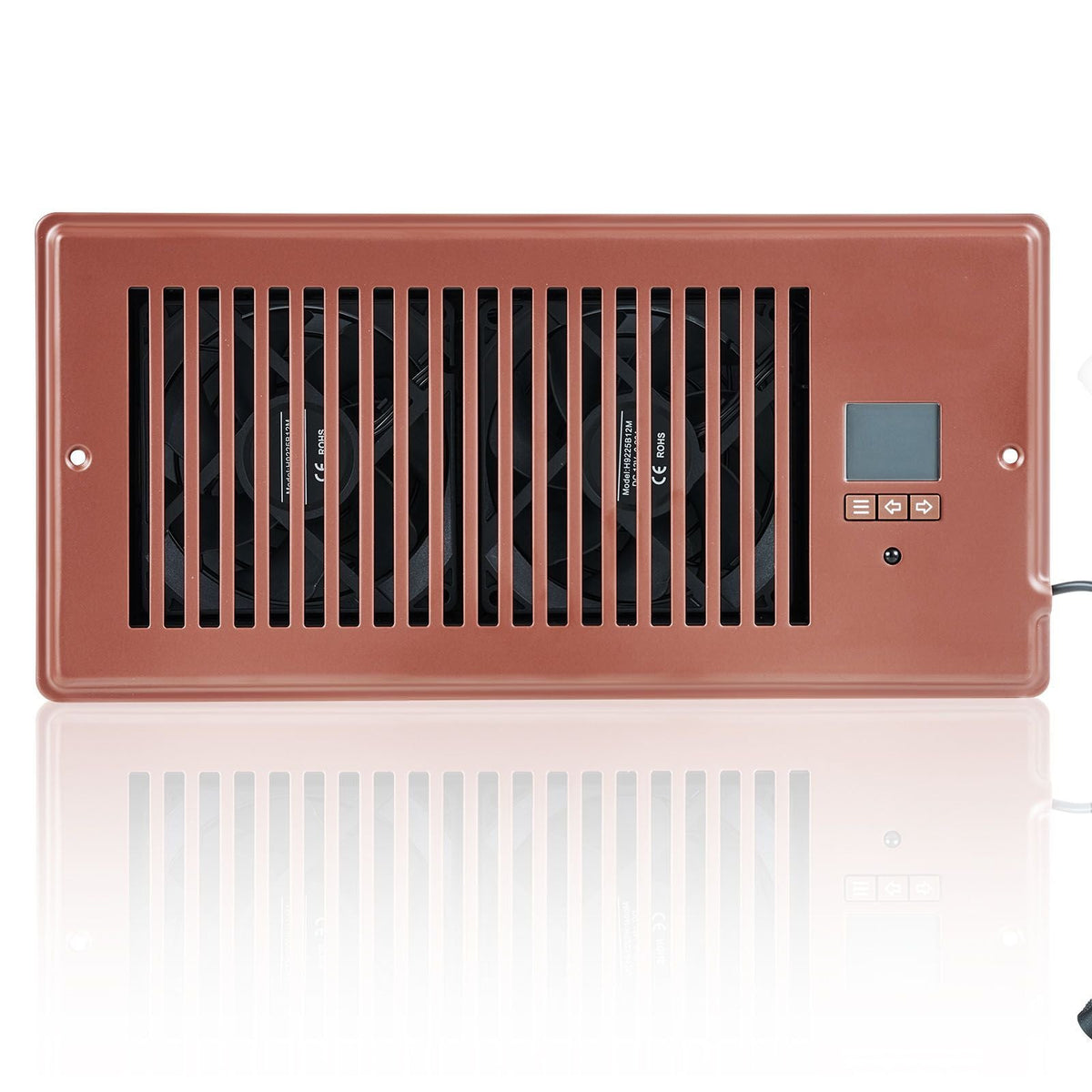 Register Booster Fan, Quiet Vent Booster Fan Fits 4' x 10' Register Holes, with Remote Control and Thermostat Control, Adjustable Speed for Heating Cooling Smart Vent, Brown