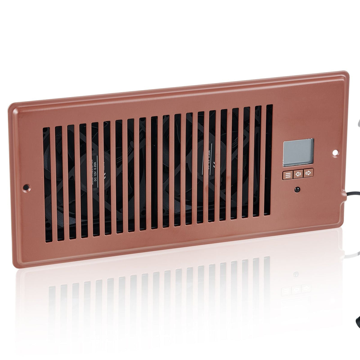 Register Booster Fan, Quiet Vent Booster Fan Fits 4' x 10' Register Holes, with Remote Control and Thermostat Control, Adjustable Speed for Heating Cooling Smart Vent, Brown