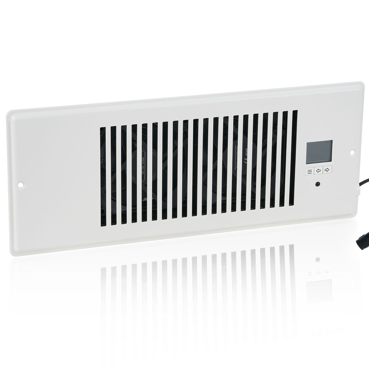 Register Booster Fan, Quiet Vent Booster Fan Fits 4' x 12' Register Holes, with Remote Control and Thermostat Control, Adjustable Speed for Heating Cooling Smart Vent, White
