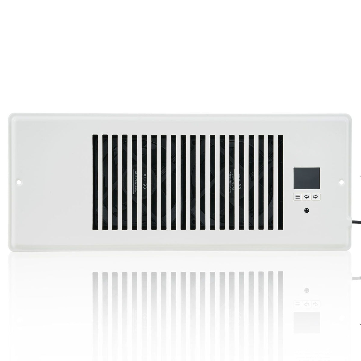 Register Booster Fan, Quiet Vent Booster Fan Fits 4' x 12' Register Holes, with Remote Control and Thermostat Control, Adjustable Speed for Heating Cooling Smart Vent, White