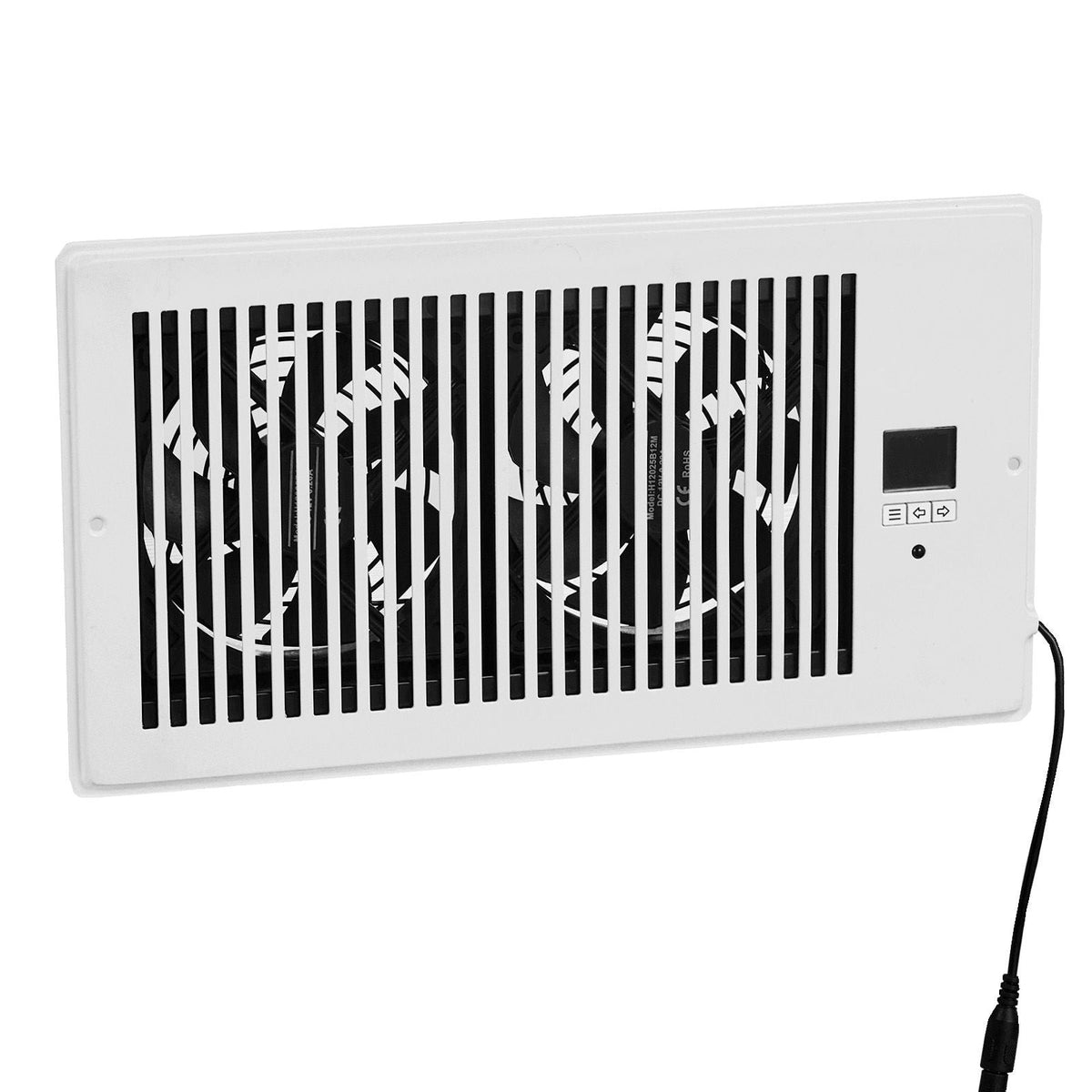 Register Booster Fan, Quiet Vent Booster Fan Fits 6 x 12 inch Holes, with Remote Control and Thermostat Control, Adjustable Speed for Heating Cooling Smart Vent, White