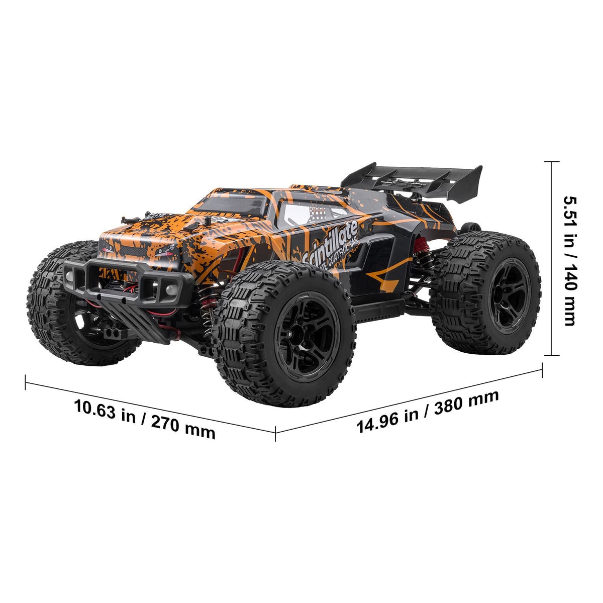 Remote Control Car, 1:10 Scale RC Car for Kids, All Terrain 4WD Off-Road Truck with 45° Wheelie & Adjustable Speed, 50 km/h High-Speed Hobby RC Racing Car Toy, Ideal Gift for 8+ Year Kids, IPX4