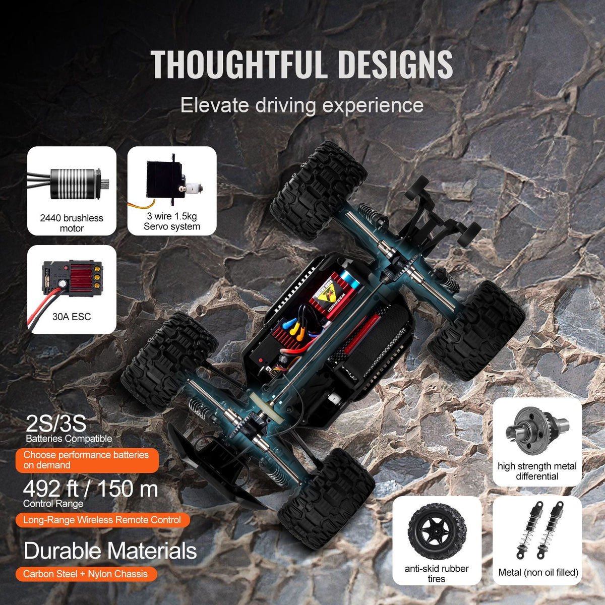 Remote Control Car, 1:14 Scale RC Car for Kids, All Terrain 4WD Off-Road Truck with 1 Extra Car Shell, 45° Wheelie & Adjustable Speed, 42 km/h Hobby RC Car Toy, for 8+ Year Boys Girls