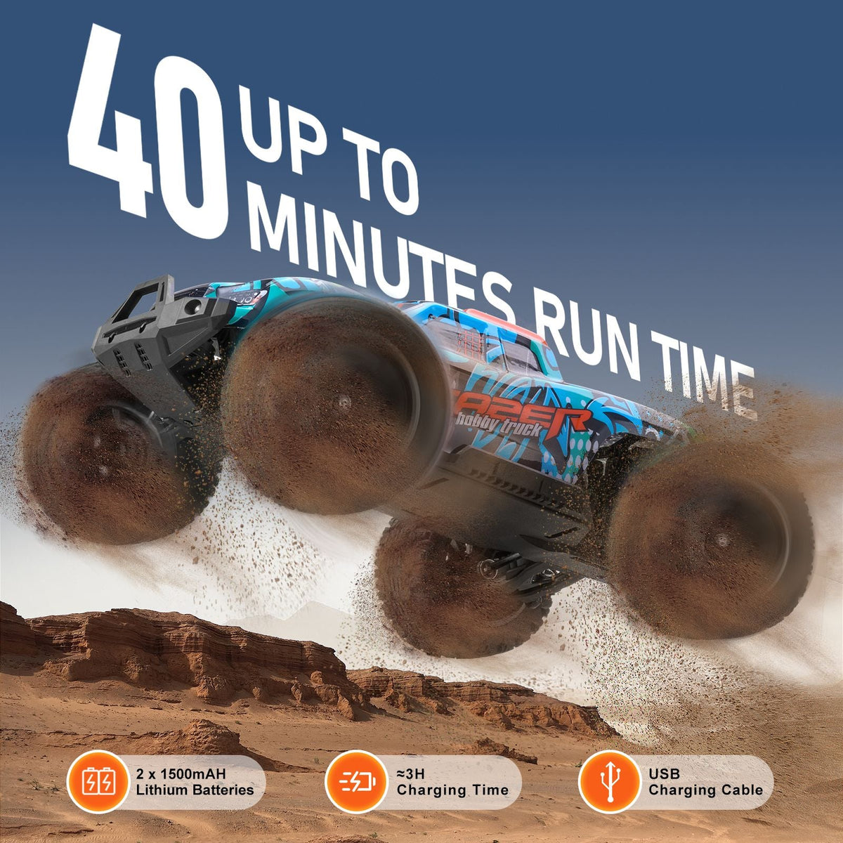 Remote Control Car, 1:14 Scale RC Car for Kids, All Terrain 4WD Off-Road Truck with 1 Extra Car Shell, 45° Wheelie & Adjustable Speed, 42 km/h Hobby RC Car Toy, for 8+ Year Boys Girls