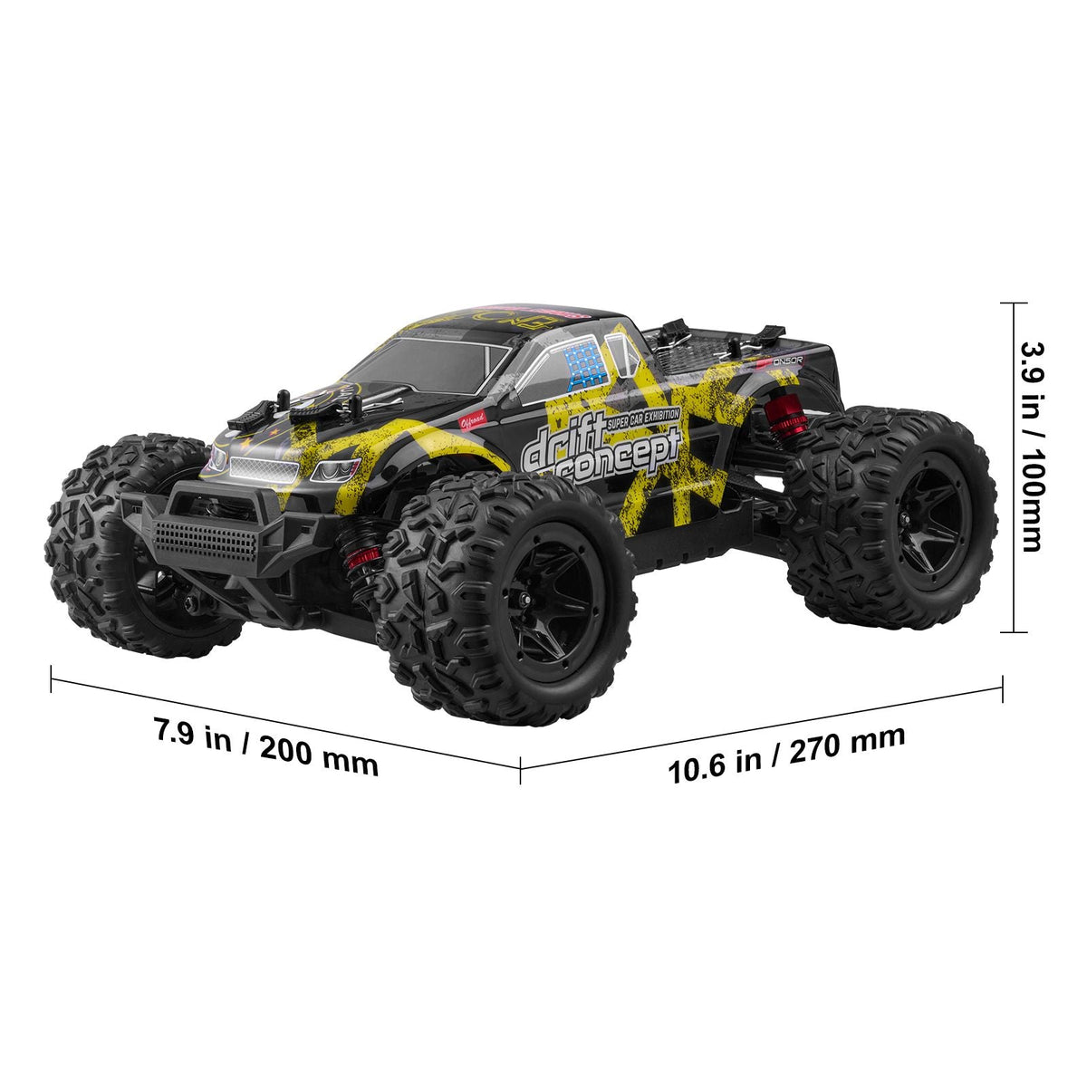 Remote Control Car, 1:18 Scale RC Car for Kids, All Terrain 4WD Off-Road Truck with 45° Wheelie & Adjustable Speed, 45 km/h High-Speed Hobby RC Racing Car Toy, Ideal Gift for 8+ Year Kids, IPX4
