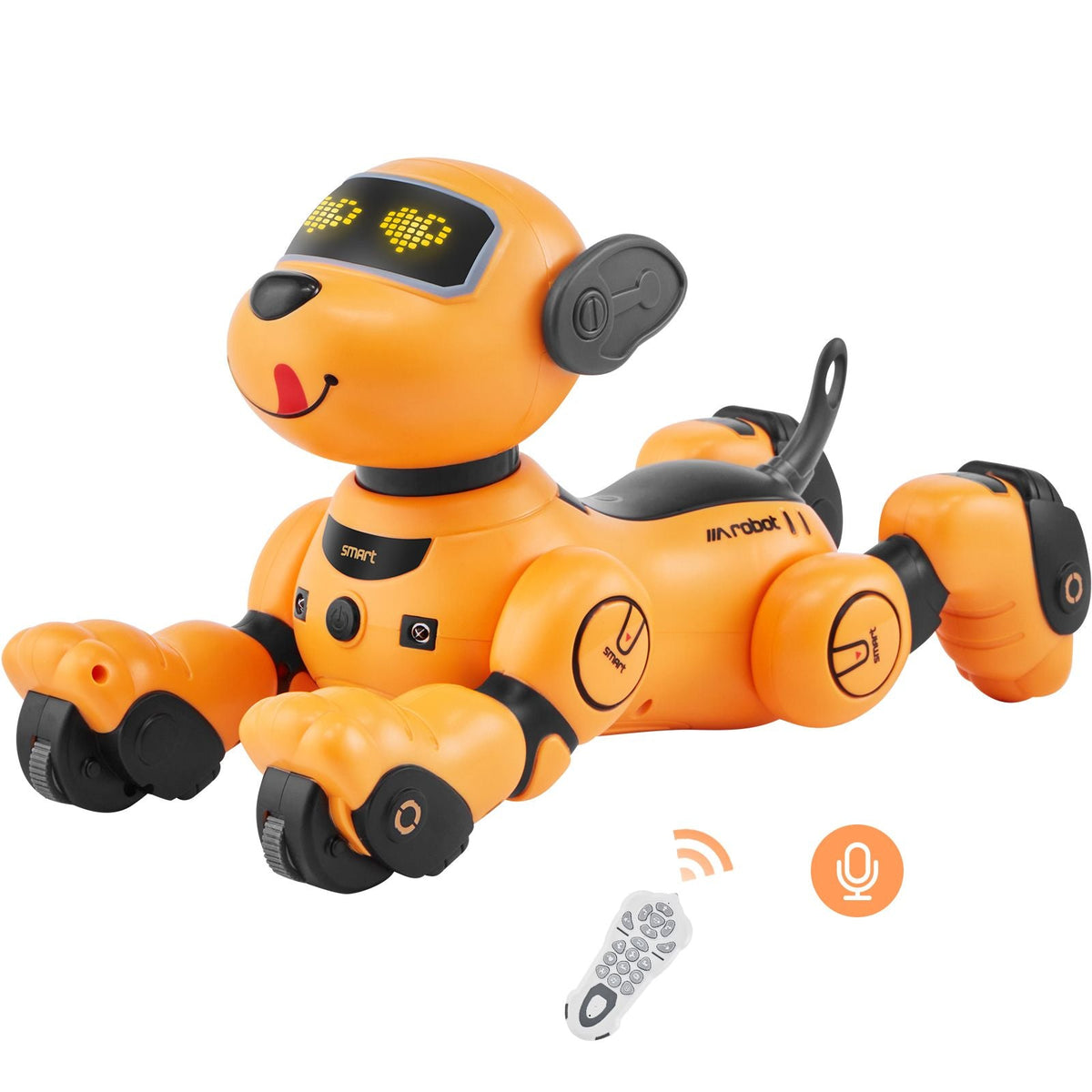Remote Control Robot Dog Toy, 2.4GHz RC Dog Programmable Smart Interactive Robotic Pet for Kids with Follow Function, Touch & Voice Control, Singing Dancing RC Stunt Toy for Age 3+ Boys Girls