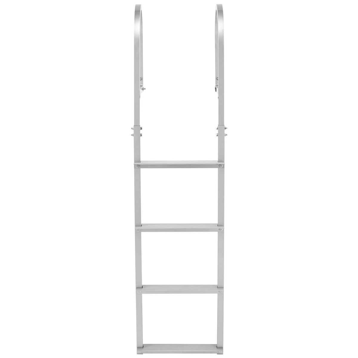 Removable Dock Ladder, 4 Steps, Aluminum Alloy Pontoon Boat Swim Ladder, with Non-Slip Wide Steps, 500 lbs Weight Capacity, Quick Release Design, for Lake Swimming, Pool, Boat, Marine Boarding
