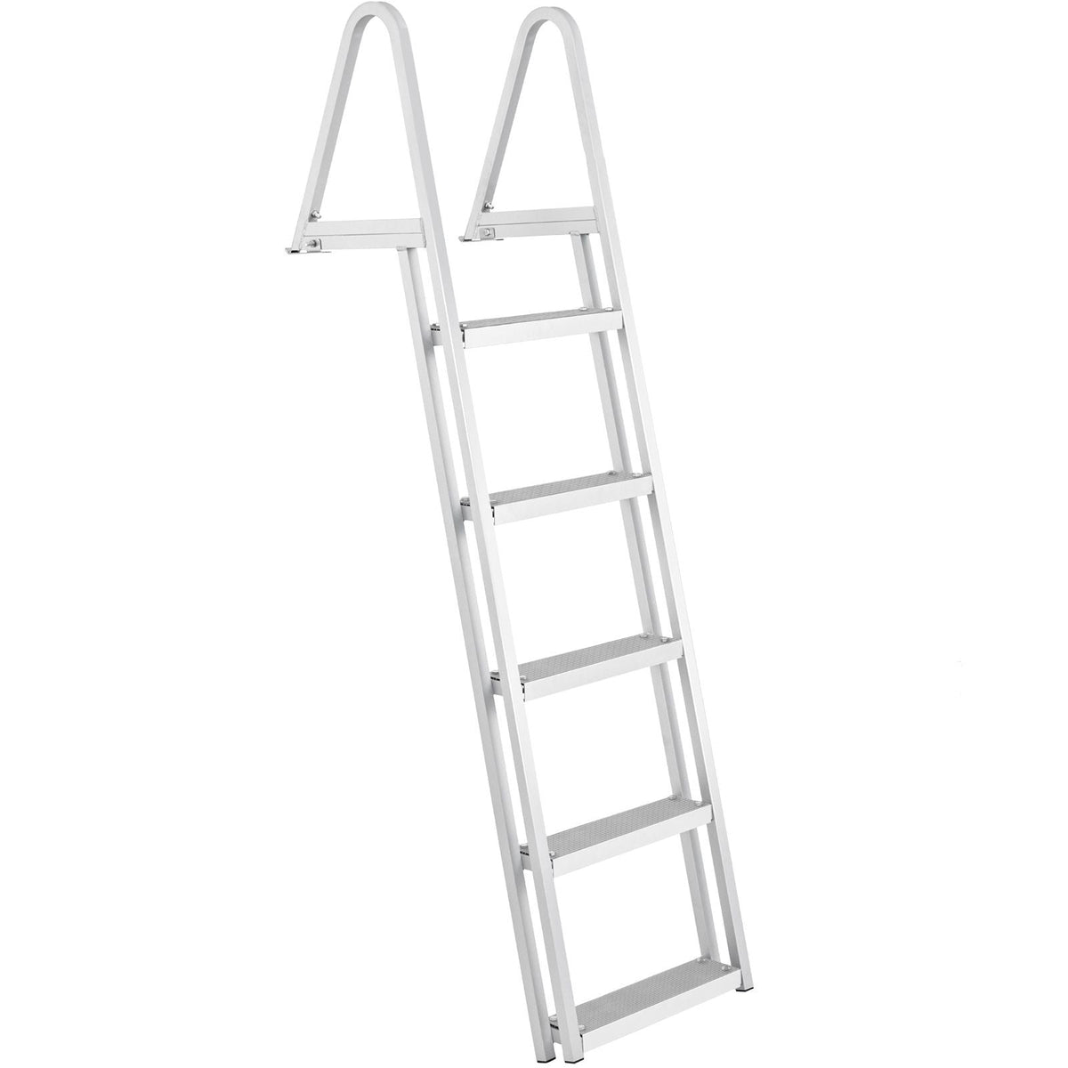 Removable Dock Ladder 5 Steps, 350 lbs Load Capacity, Pontoon Boat Ladder with 4'' Wide Step & Nonslip Design for Ship/Lake/Pool/Marine Boarding