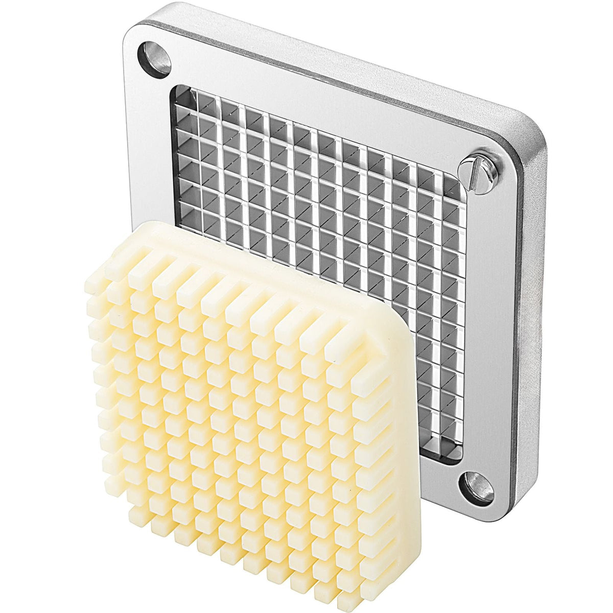 Replacement Chopper Blade, 1/4 inch, 3 PCS French Fry Blade Assembly with 6 Extra Knives, Stainless Steel Dicer Parts and Push Block for Cutting Potatoes Carrots Onions Cucumbers Mushrooms