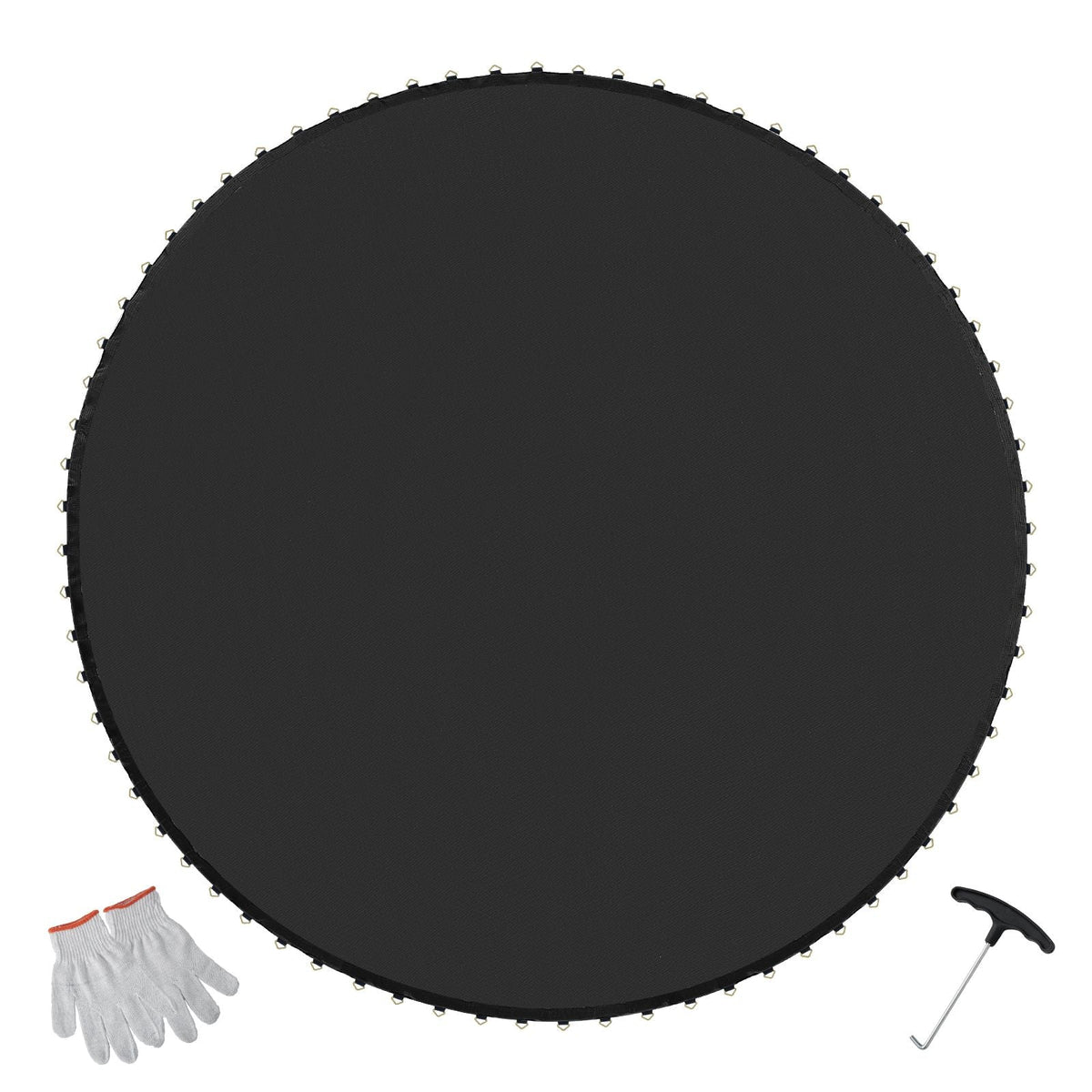 Replacement Trampoline Mat, Jumping Mat Fits 15ft Frame, Universal Jumping Mat for 15ft Round Trampoline, Reinforce UV-Resistant Mat with Spring Tool & Durable V-Rings, Fit 7" Spring Length