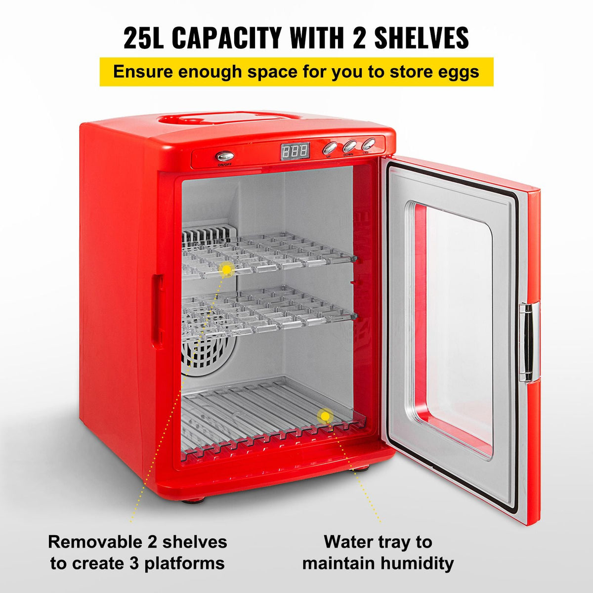 Reptile Incubator 25L Digital Egg Incubator 5-42 Celsius for Small Reptiles