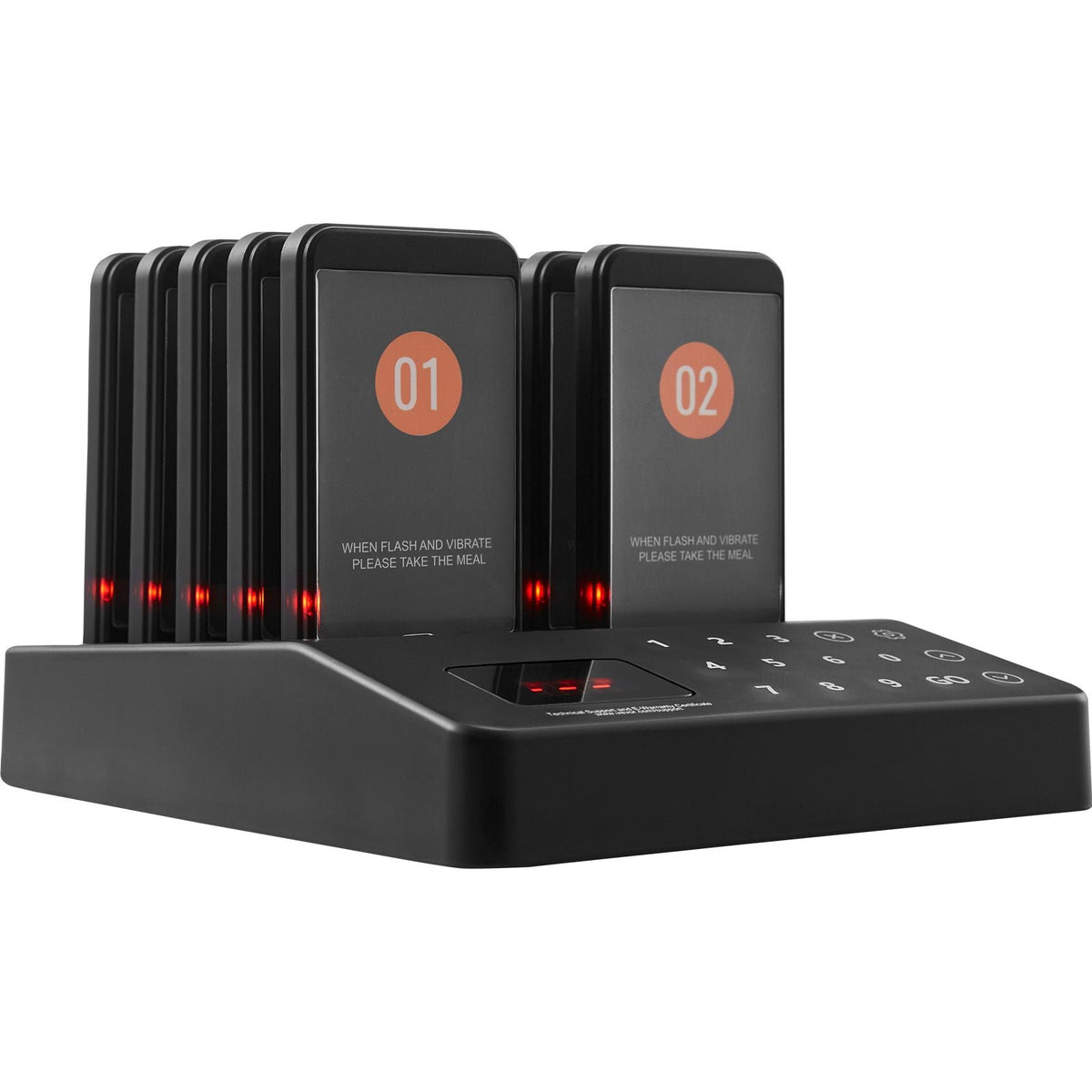 Restaurant Pager System, Wireless 400m Long Range Lineup Waiting Queue Signal, Guest Customer Calling Beepers with Vibration & Flashing, 10 Buzzers for Food Truck, Church, Nursery, Hospital