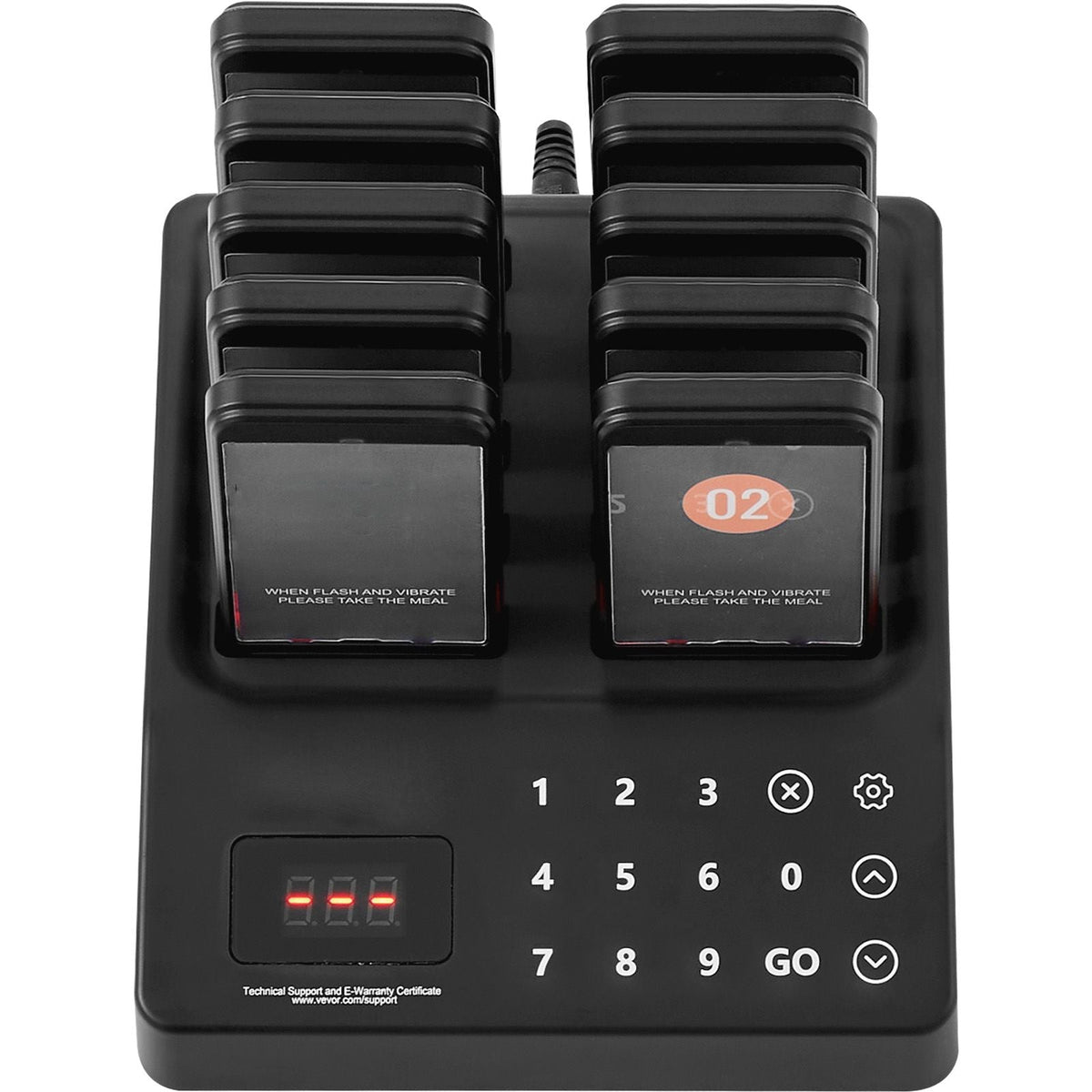 Restaurant Pager System, Wireless 400m Long Range Lineup Waiting Queue Signal, Guest Customer Calling Beepers with Vibration & Flashing, 10 Buzzers for Food Truck, Church, Nursery, Hospital