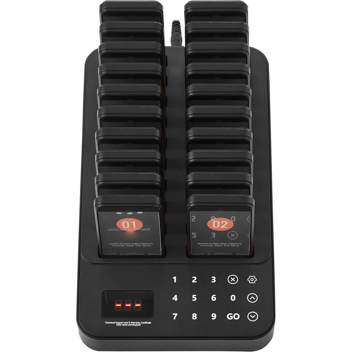 Restaurant Pager System, Wireless 400m Long Range Lineup Waiting Queue Signal, Guest Customer Calling Beepers with Vibration & Flashing, 20 Buzzers for Food Truck, Church, Nursery, Hospital