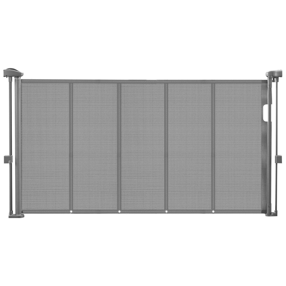 Retractable Baby Gate, 34 inch Tall, Extends up to 55 inch Wide, Retractable Gate for Kids or Pets, Mesh Material, Easy to Install for Indoor Stairs, Doorways, Hallways, Playrooms, Gray