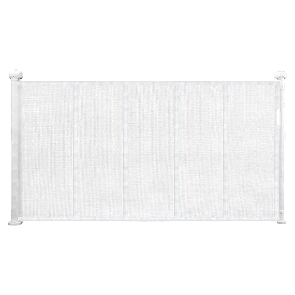Retractable Baby Gate, 34 inch Tall, Extends up to 55 inch Wide, Retractable Gate for Kids or Pets, Mesh Material, Easy to Install for Indoor Stairs, Doorways, Hallways, Playrooms, White