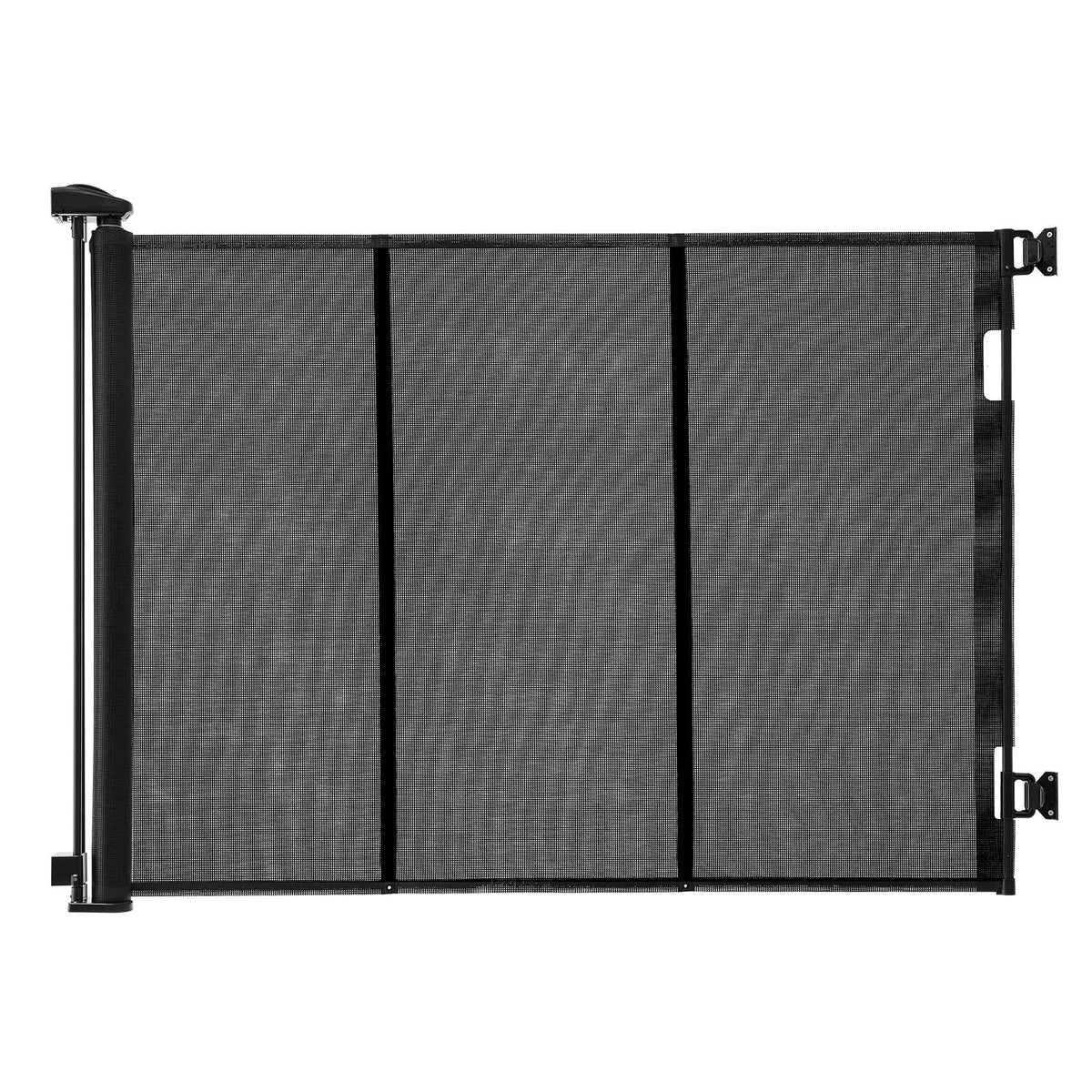 Retractable Baby Gate, Extends to 120 inch Extra Wide, 38.5 inch Tall, with Reinforced Fiberglass Strips, Avoids Crawling Through, Mesh Dog Gate for Decks, Doorways, Garages, Indoor, Black