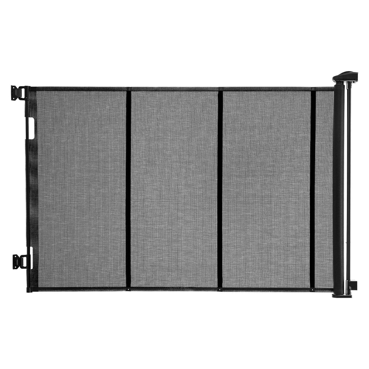 Retractable Baby Gate, Extends to 120 inch Extra Wide, 38.5 inch Tall, with Reinforced Fiberglass Strips, Avoids Crawling Through, Mesh Dog Gate for Decks, Doorways, Garages, Indoor, Black