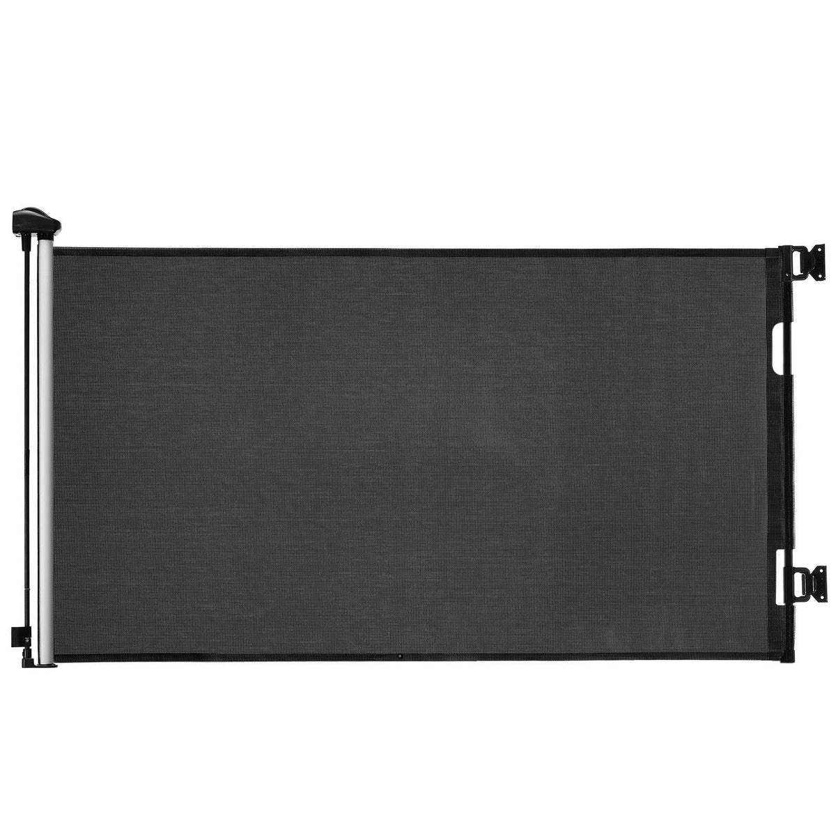 Retractable Baby Gate, Extends to 56.3 inch Wide, 31.3 inch Tall, with Security Lock, Easy to Use, Walk Through Without Tripping, Mesh Dog Gate for Stairs, Hallways, Indoor/Outdoor, Black