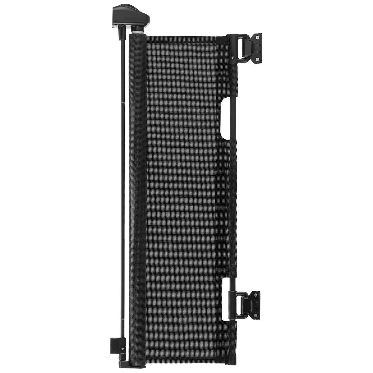 Retractable Baby Gate, Extends to 56.3 inch Wide, 31.3 inch Tall, with Security Lock, Easy to Use, Walk Through Without Tripping, Mesh Dog Gate for Stairs, Hallways, Indoor/Outdoor, Black