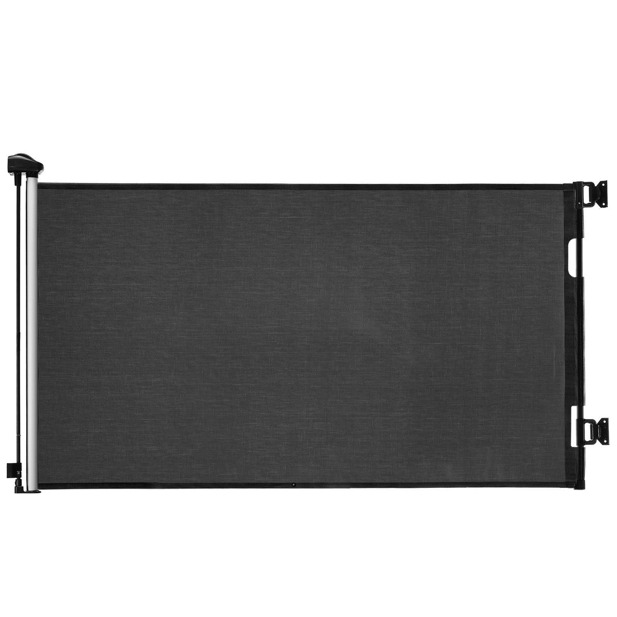 Retractable Baby Gate, Extends to 56.3 inch Wide, 31.3 inch Tall, with Security Lock, Easy to Use, Walk Through Without Tripping, Mesh Dog Gate for Stairs, Hallways, Indoor/Outdoor, Black