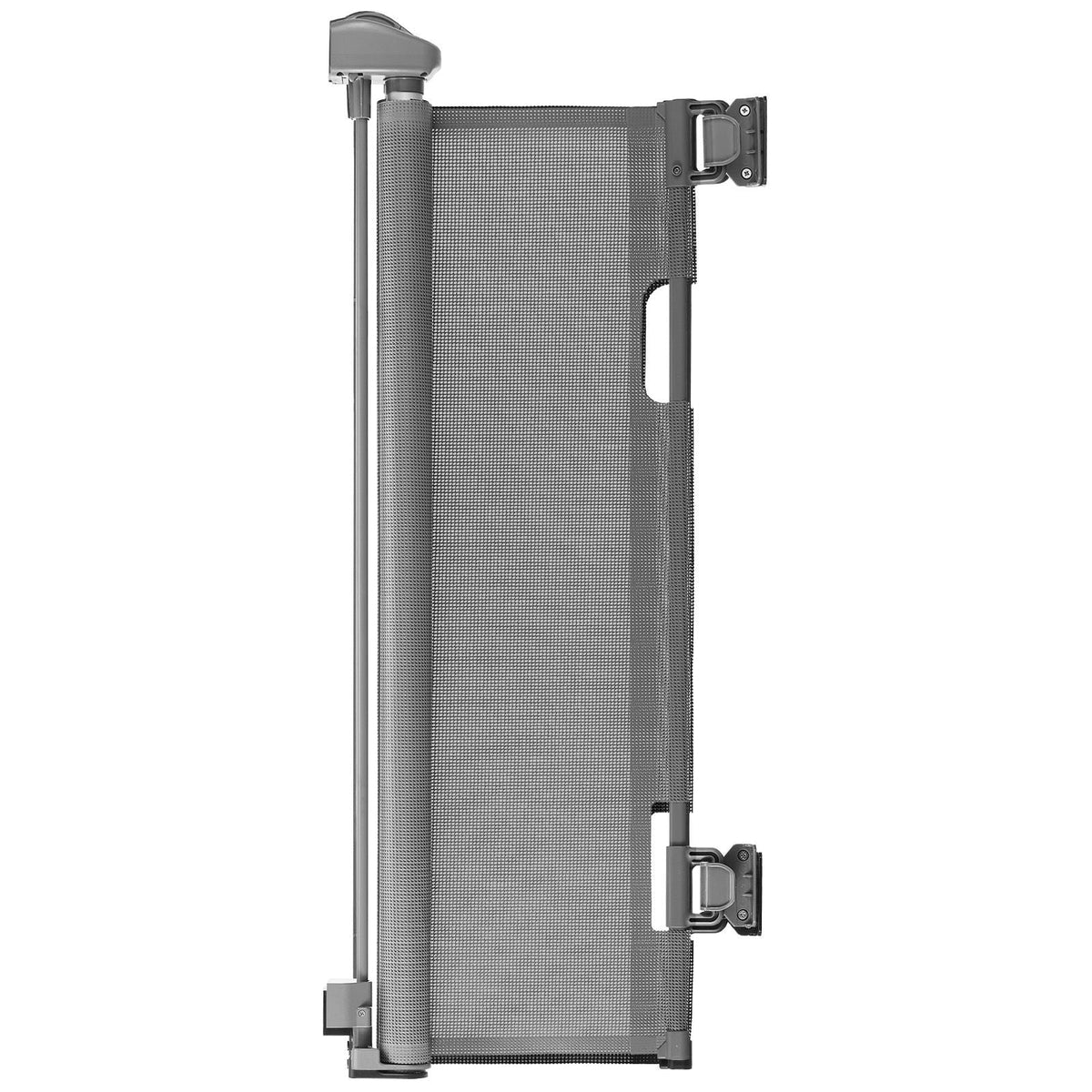 Retractable Baby Gate, Extends to 56.3 inch Wide, 31.3 inch Tall, with Security Lock, Easy to Use, Walk Through Without Tripping, Mesh Dog Gate for Stairs, Hallways, Indoor/Outdoor, Gray
