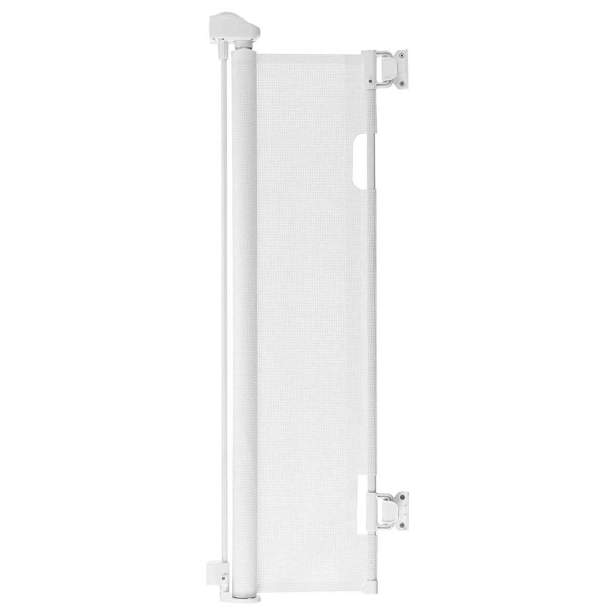 Retractable Baby Gate, Extends to 56.3 inch Wide, 31.3 inch Tall, with Security Lock, Easy to Use, Walk Through Without Tripping, Mesh Dog Gate for Stairs, Hallways, Indoor/Outdoor, White