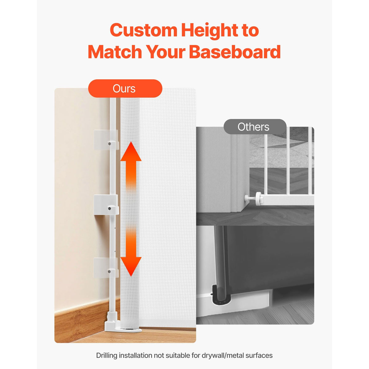 Retractable Baby Gate, Extends to 56.3 inch Wide, 31.3 inch Tall, with Security Lock, Easy to Use, Walk Through Without Tripping, Mesh Dog Gate for Stairs, Hallways, Indoor/Outdoor, White
