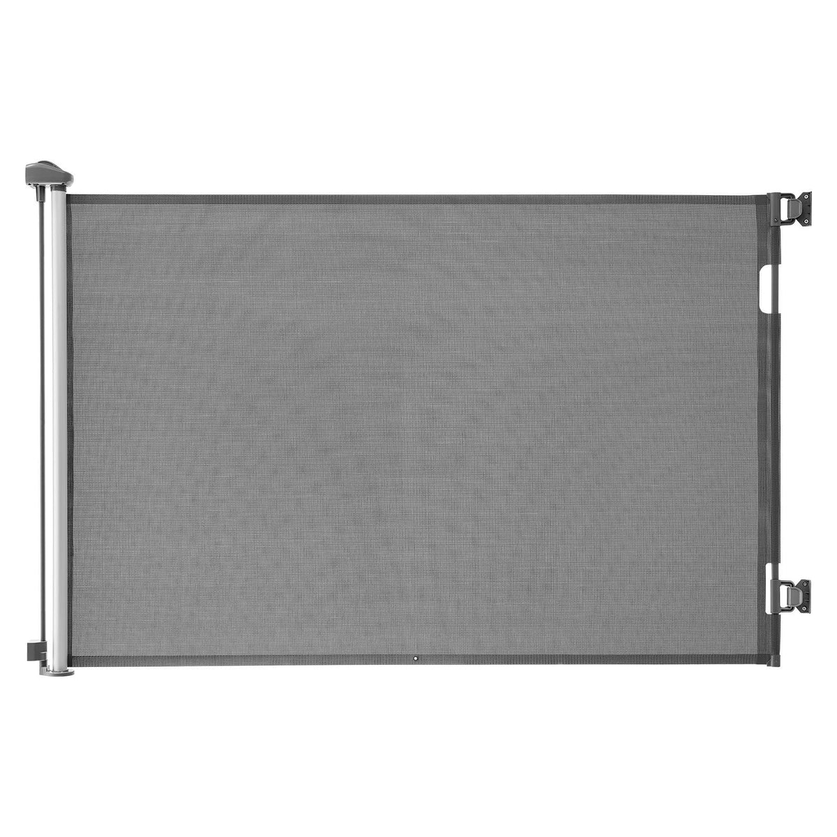 Retractable Baby Gate, Extends to 57 inch Wide, 38.5 inch Tall, with Security Lock, Easy to Use, Walk Through Without Tripping, Mesh Dog Gate for Stairs, Hallways, Indoor/Outdoor, Gray